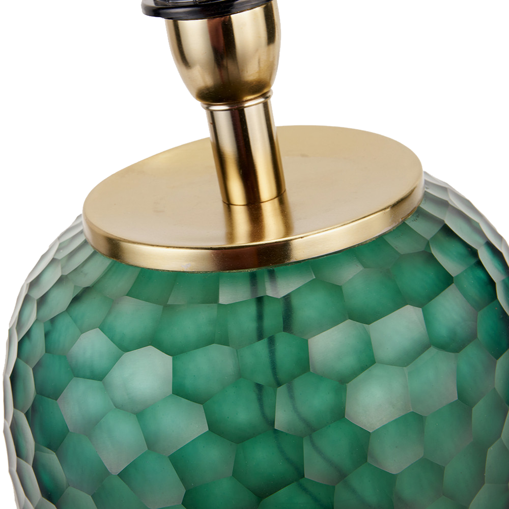 Camila Green Glass Table Lamp with Green Shade