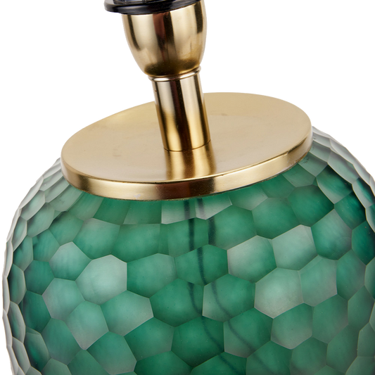 Camila Green Glass Table Lamp with Green Shade