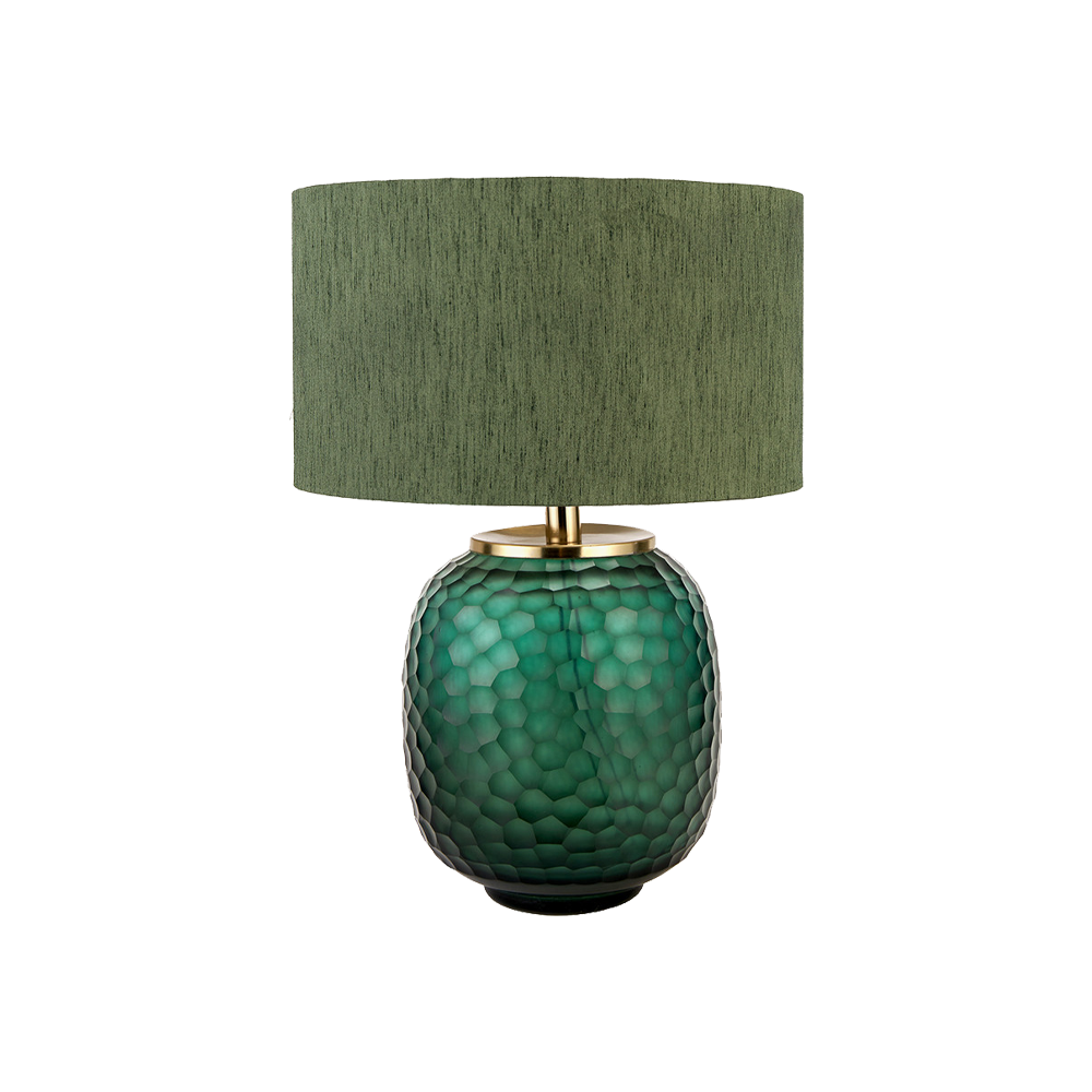 Camila Green Glass Table Lamp with Green Shade
