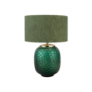 Camila Green Glass Table Lamp with Green Shade