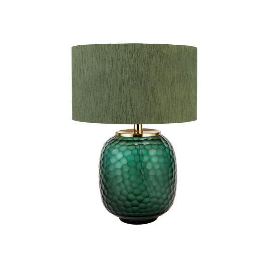 Camila Green Glass Table Lamp with Green Shade