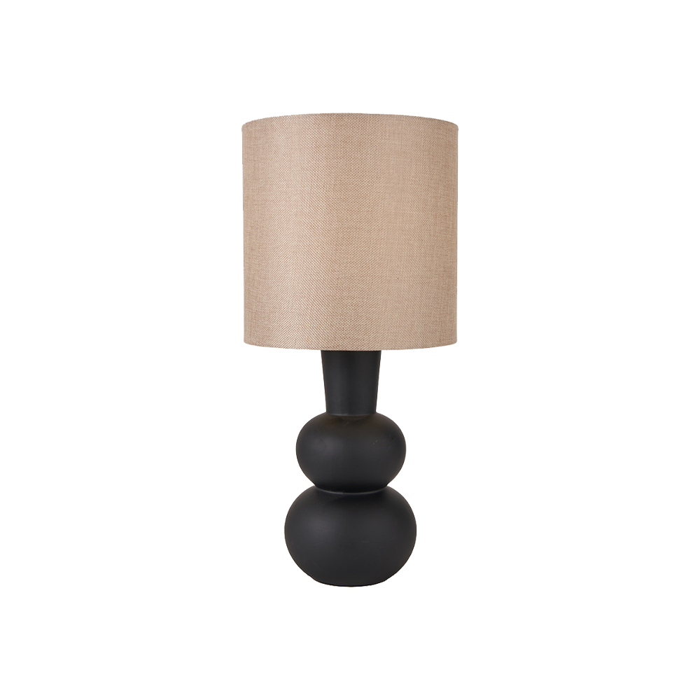 Aaliyah Black Curved Bottle Ceramic Table Lamp