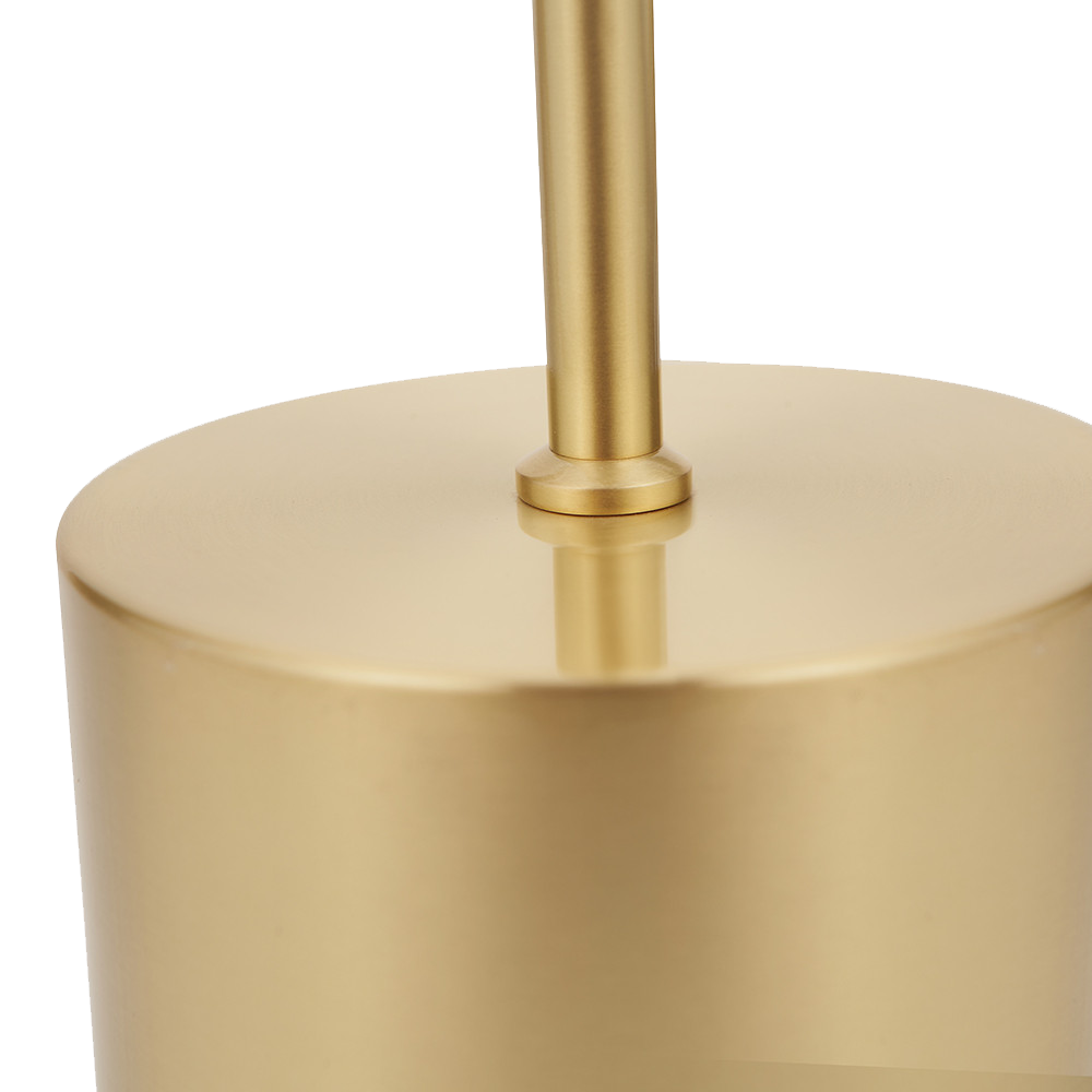 Bella White Ribbed Glass & Gold Metal Squoval Table Lamp