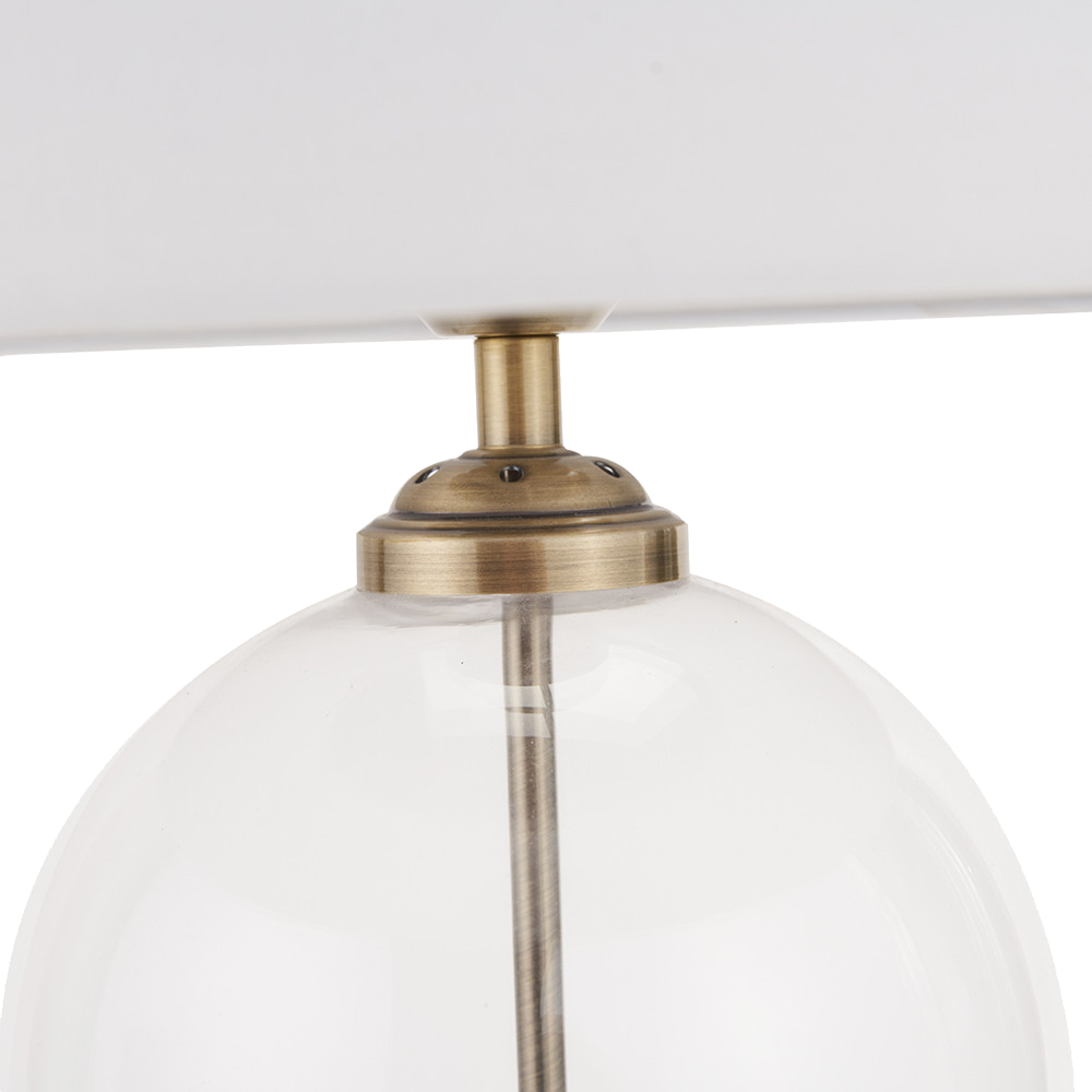 Cloche Clear Glass and Antique Brass Table Lamp
