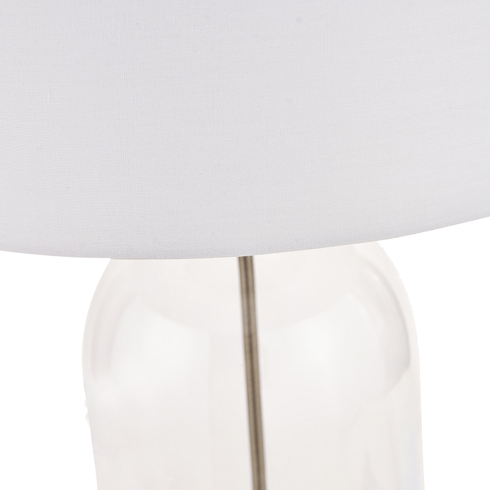 Cloche Clear Glass and Antique Brass Table Lamp