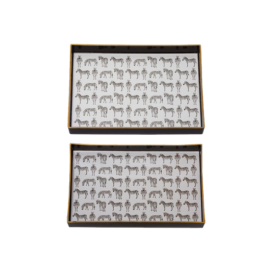 S/2 Rectangular Zebra Trays