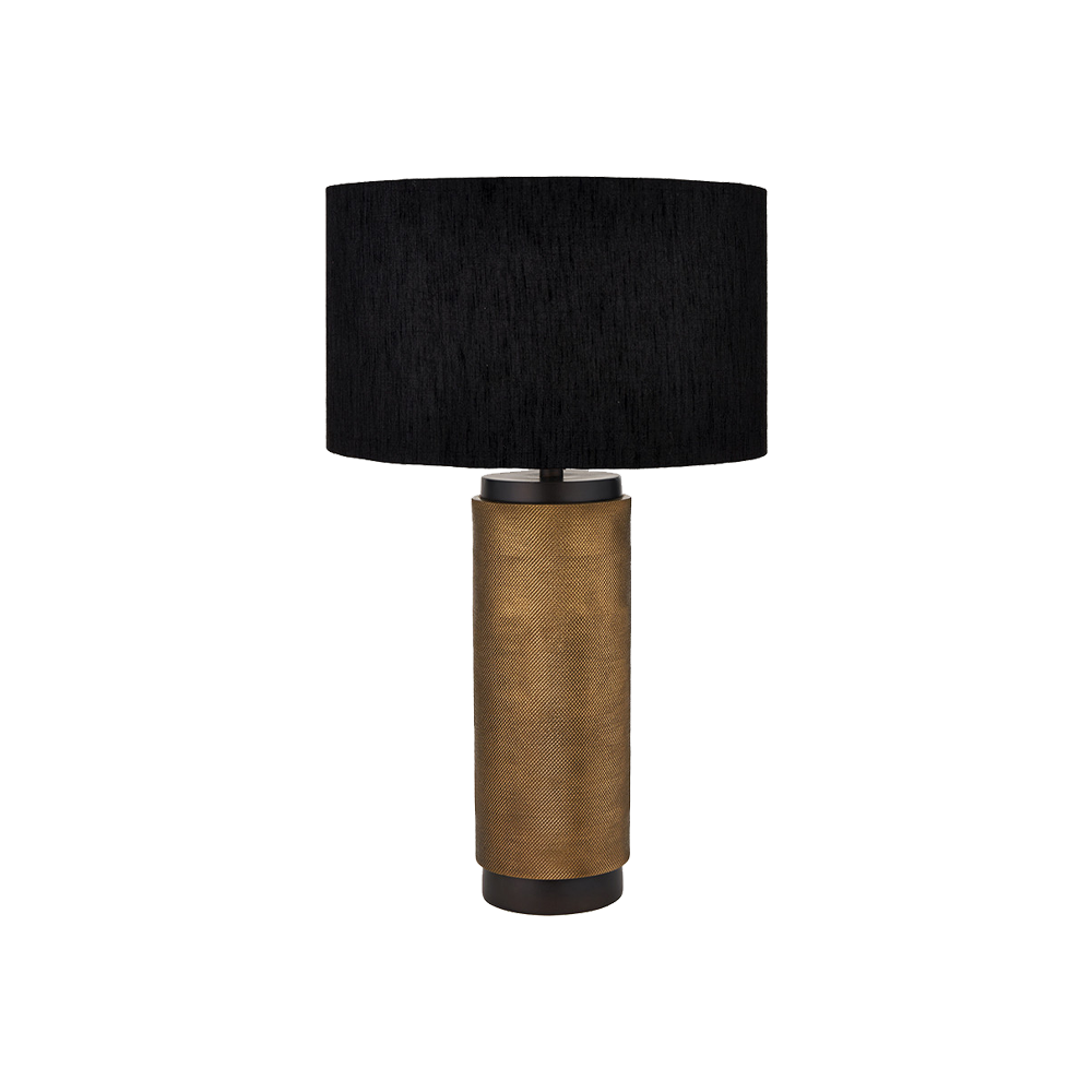 Aurelio Brass and Black Metal Textured Table Lamp