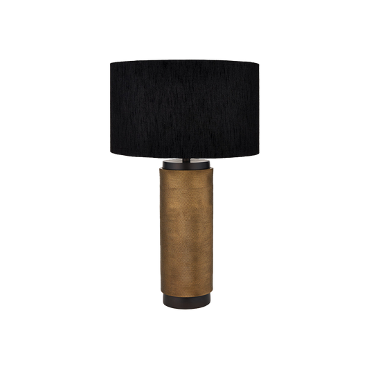 Aurelio Brass and Black Metal Textured Table Lamp