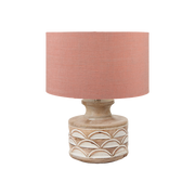 Kingsbury Whitewash Carved Wood Table Lamp