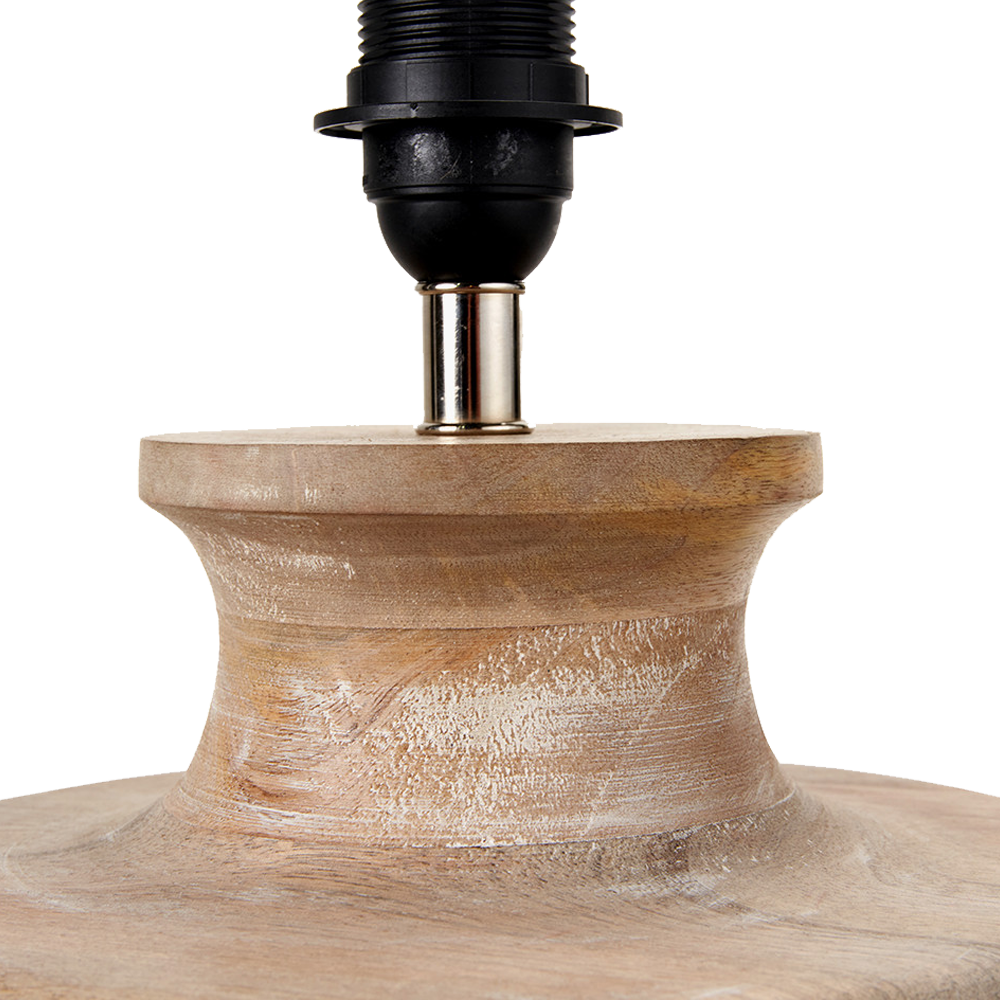 Kingsbury Large Whitewash Carved Wood Table Lamp