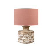 Kingsbury Large Whitewash Carved Wood Table Lamp