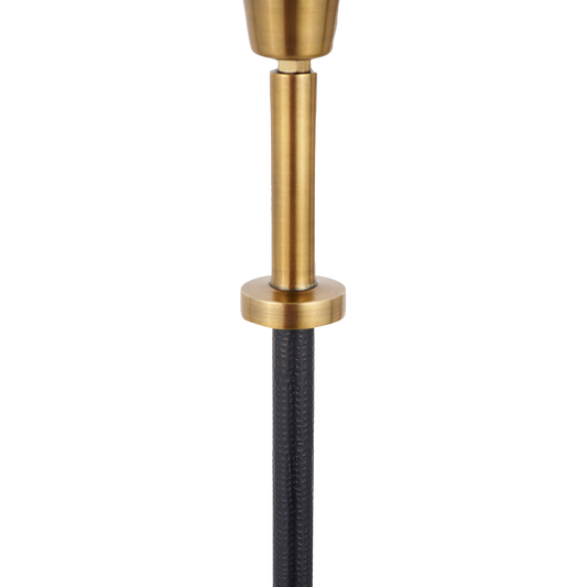Antoine Black Croc and Antique Brass Metal Floor Lamp