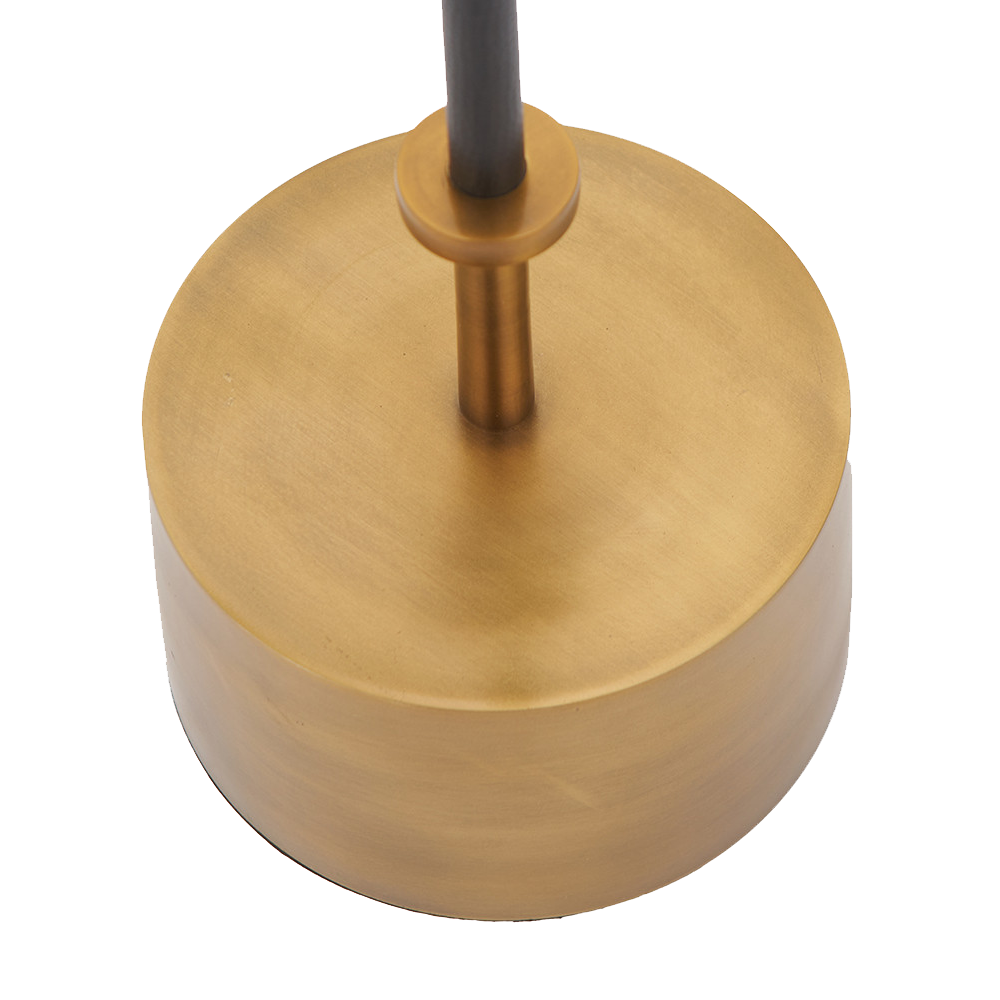 Antoine Black Croc and Antique Brass Metal Floor Lamp