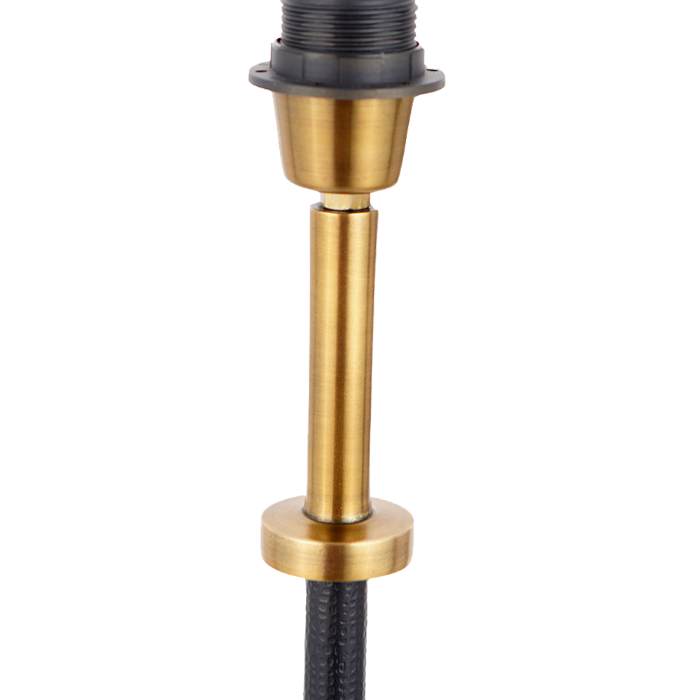 Antoine Black Croc and Antique Brass Metal Floor Lamp