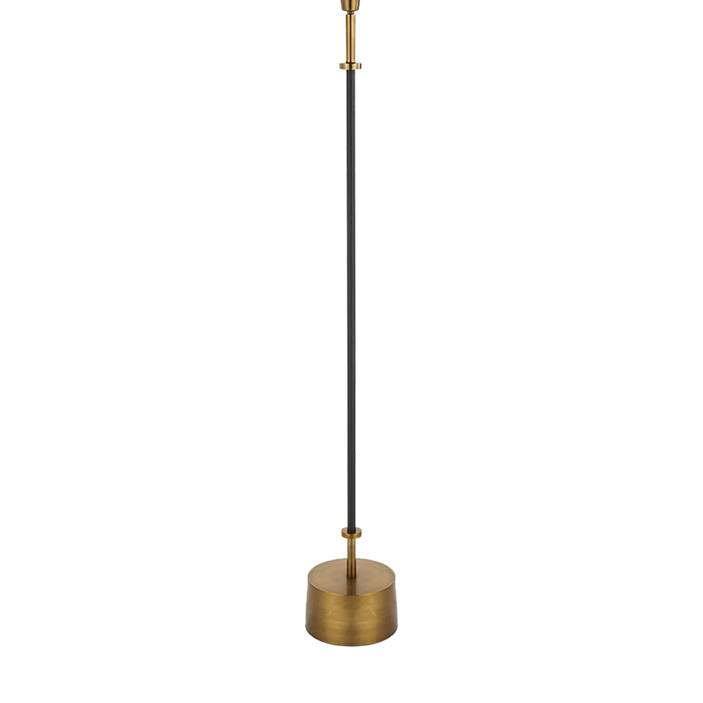 Antoine Black Croc and Antique Brass Metal Floor Lamp