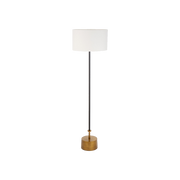 Antoine Black Croc and Antique Brass Metal Floor Lamp