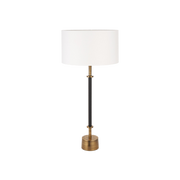 Tall Antoine Black Croc and Antique Brass Metal Table Lamp