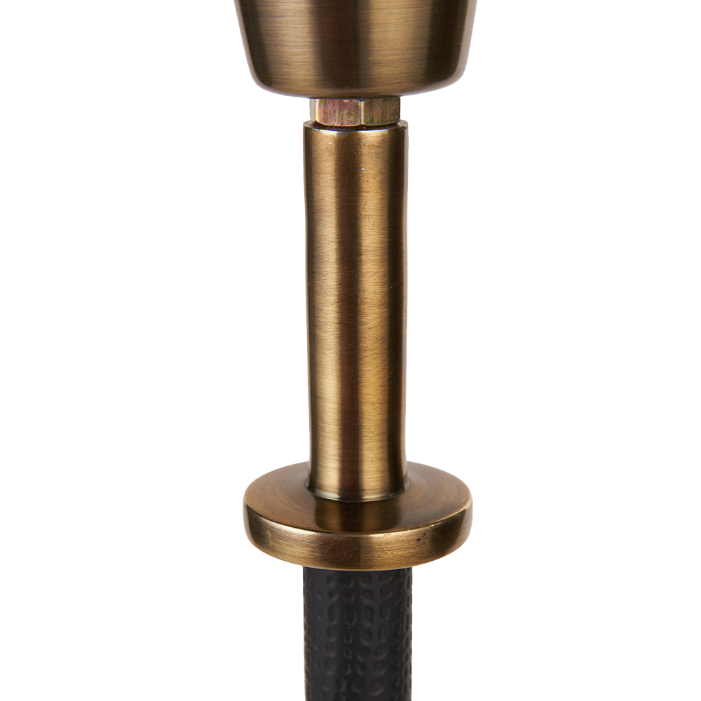 Tall Antoine Black Croc and Antique Brass Metal Table Lamp