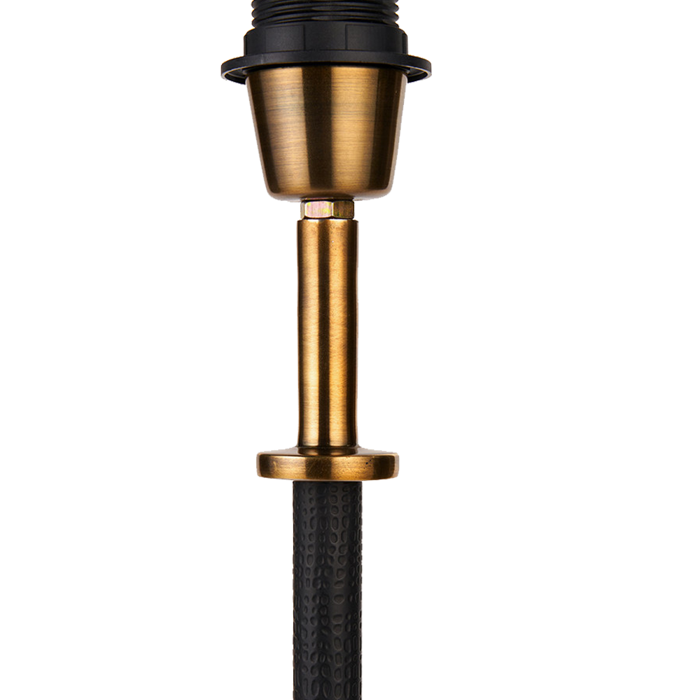 Tall Antoine Black Croc and Antique Brass Metal Table Lamp