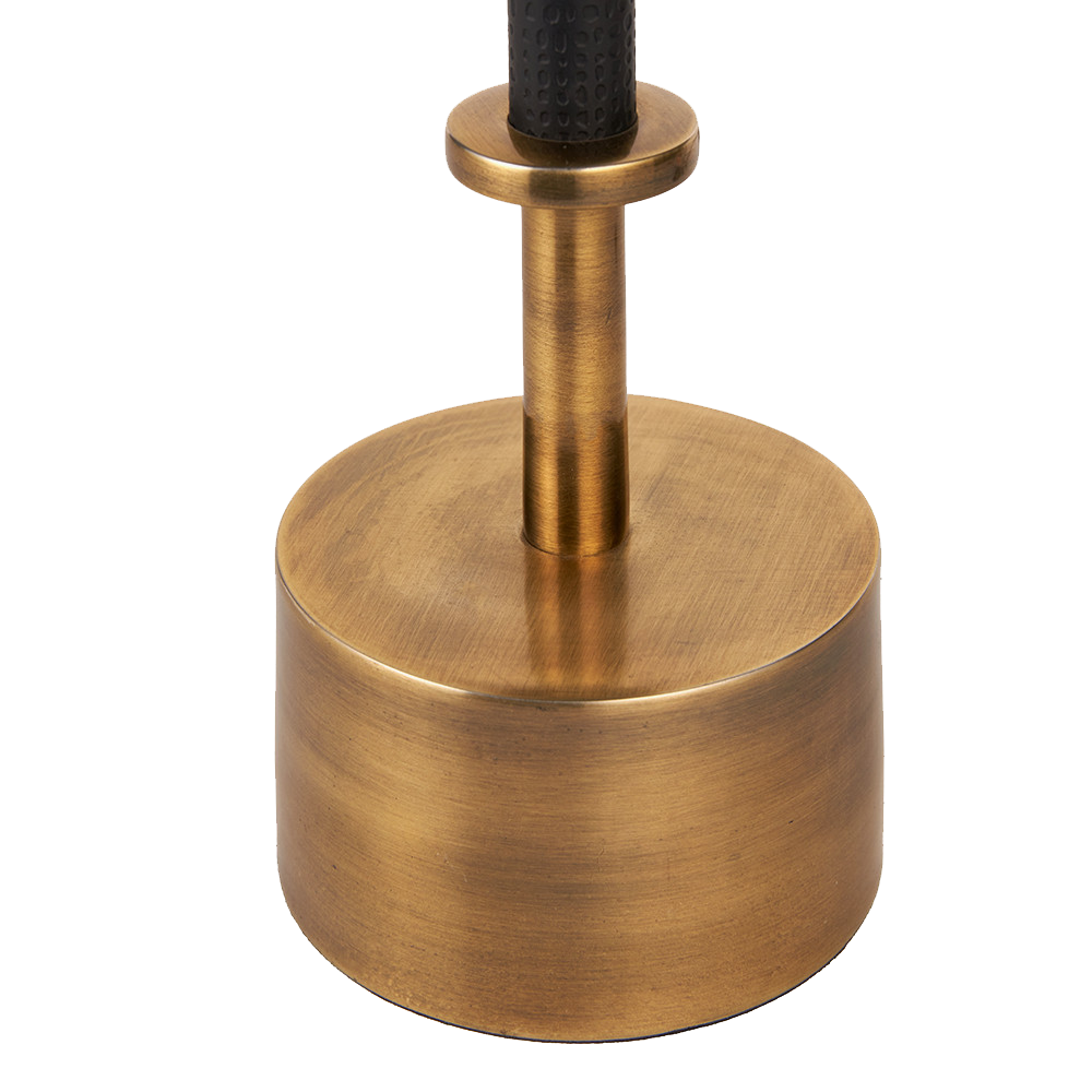 Antoine Black Croc and Antique Brass Metal Table Lamp