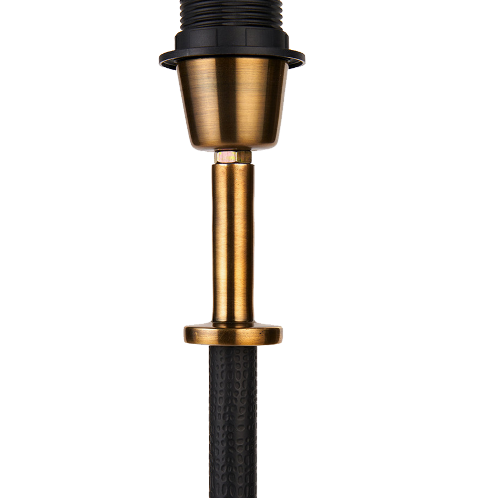 Antoine Black Croc and Antique Brass Metal Table Lamp