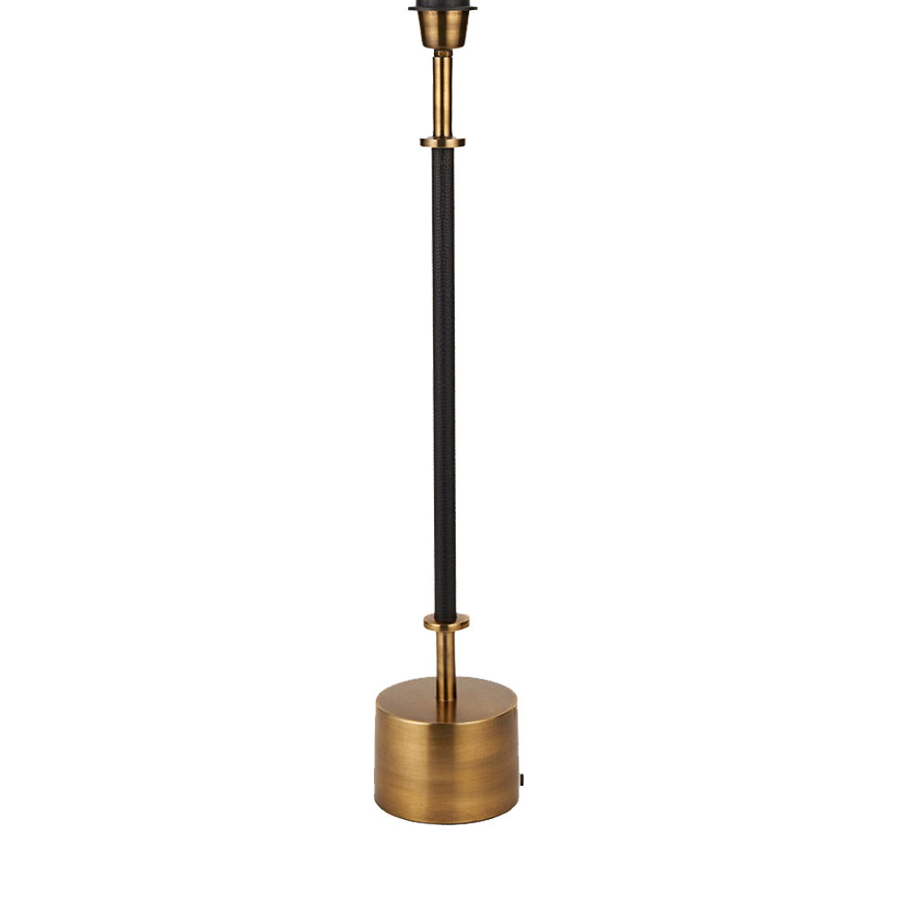 Antoine Black Croc and Antique Brass Metal Table Lamp