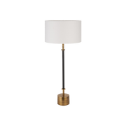 Antoine Black Croc and Antique Brass Metal Table Lamp