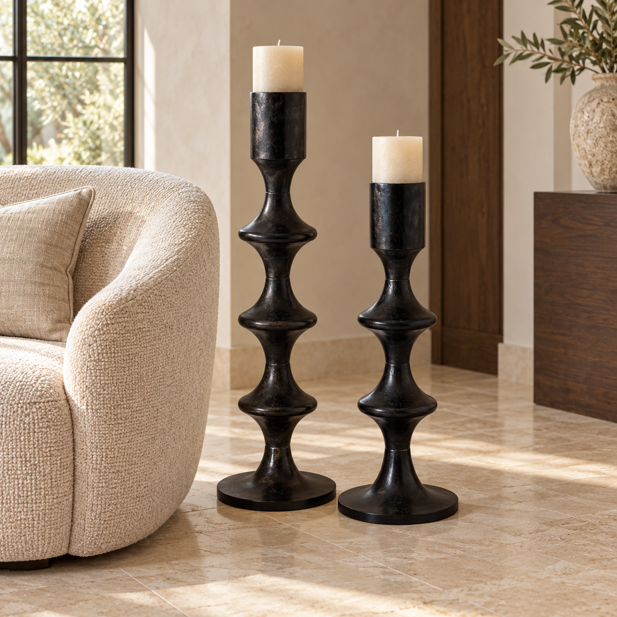Black Stand Candle Holder | Small