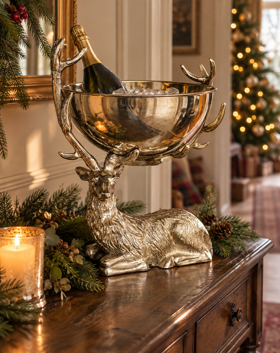 Small Resting Stag Punch Bowl/Wine Cooler