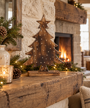 Wood & Gold Star Christmas Tree