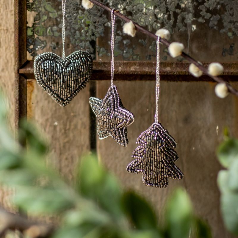 Mini Embroidered Set of 3 Hanging Decorations