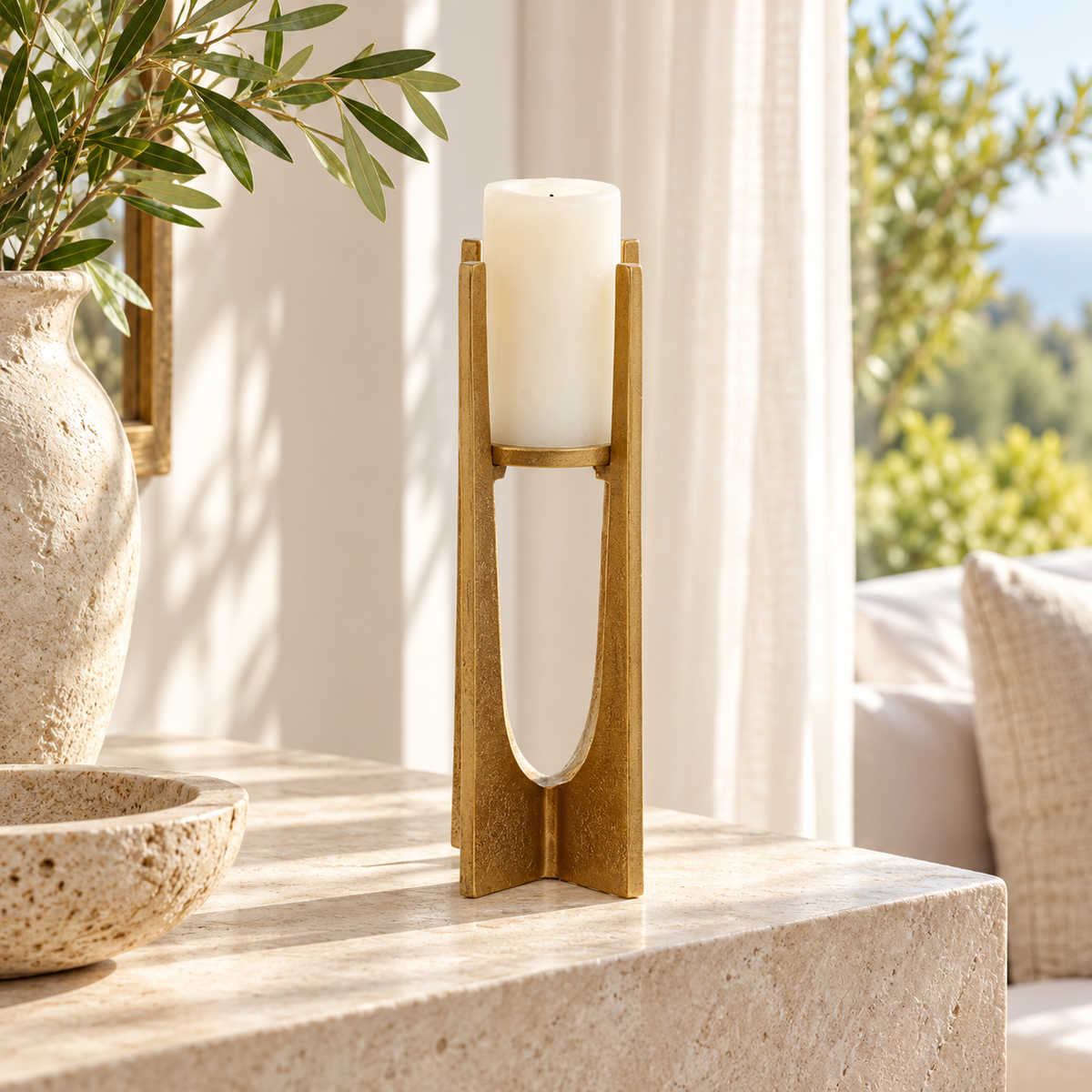Gold Candle Holder | Small