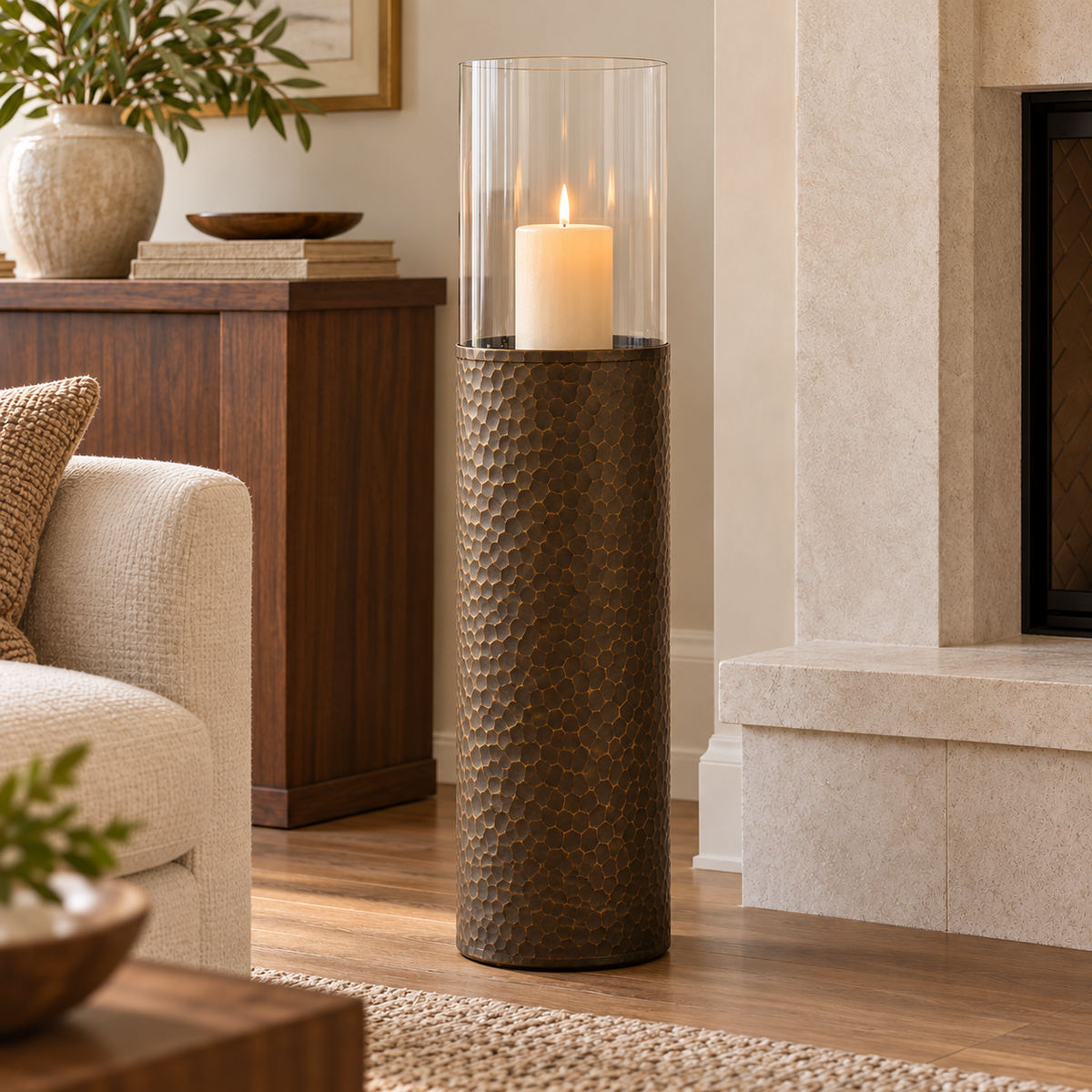 Akola Gold Flair Stand Candle Holder | Large