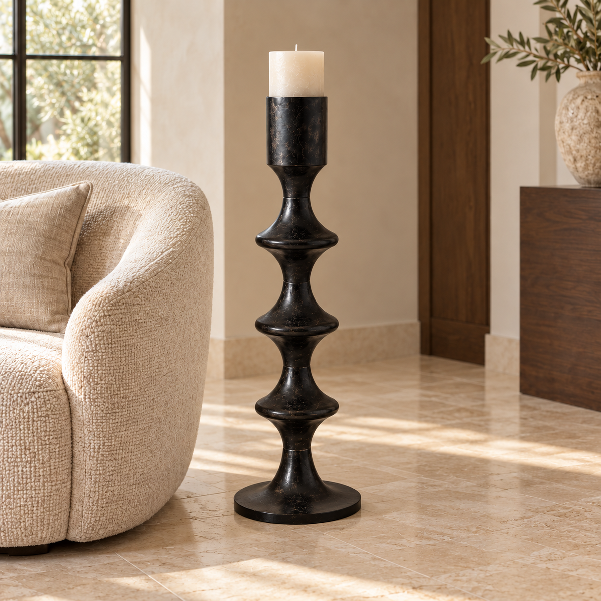 Black Stand Candle Holder | Large