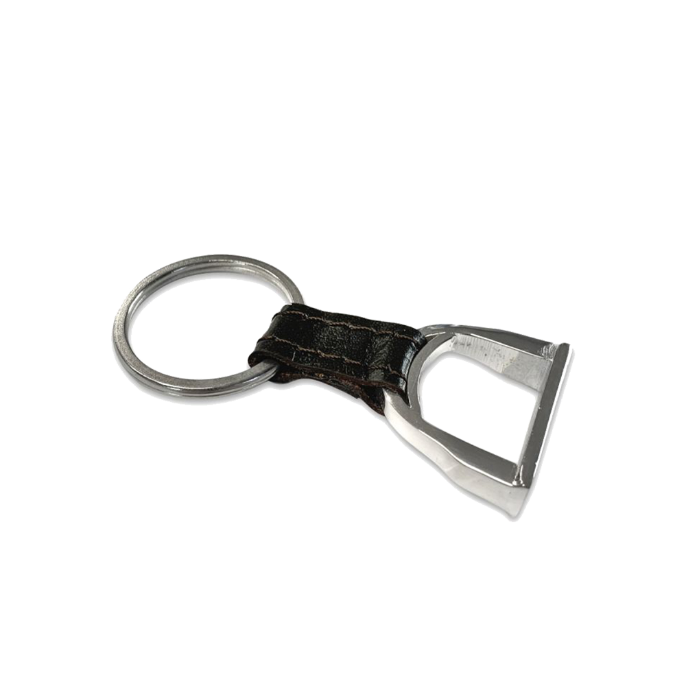 Stirrup Keyring with Leather Detail