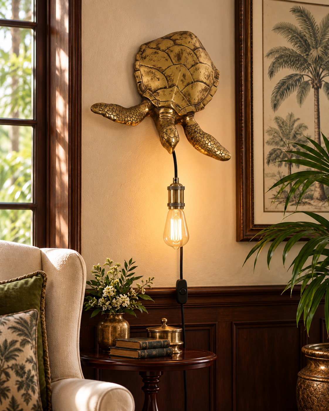 Antique Bronze Turtle Wall Light