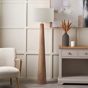 Sable Wood Floor Lamp & Cream Boucle Shade