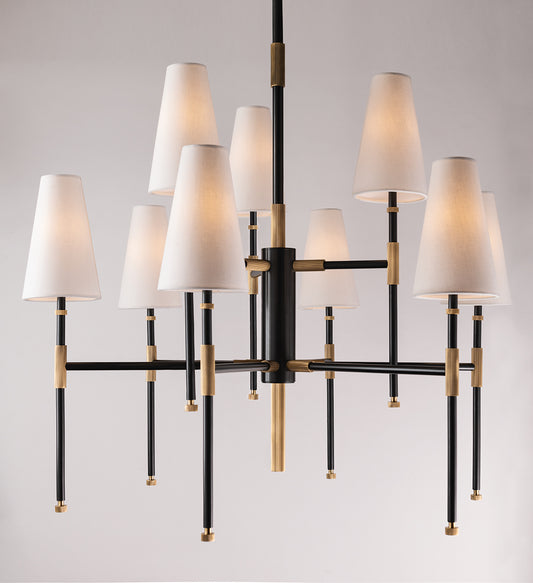 Bowery Chandelier 9 Lamps Bronze