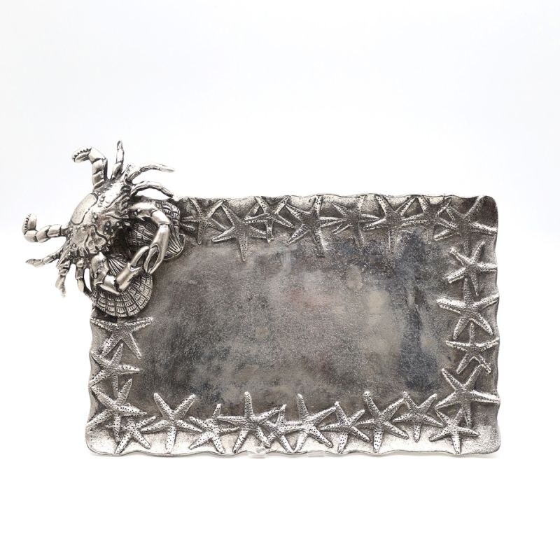 Crab Rectangular Platter | Silver