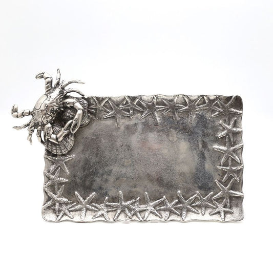 Crab Rectangular Platter | Silver