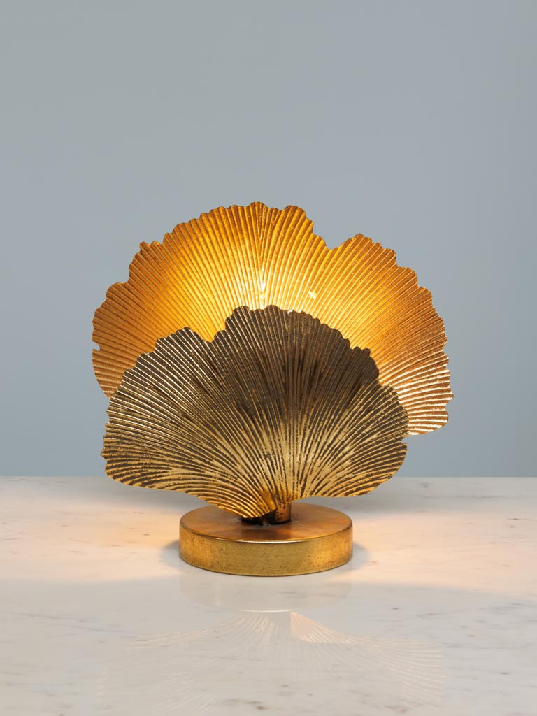 Golden Coral Gingko Lamp