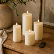 LED Candle Giftbox 4 Cream & Remote