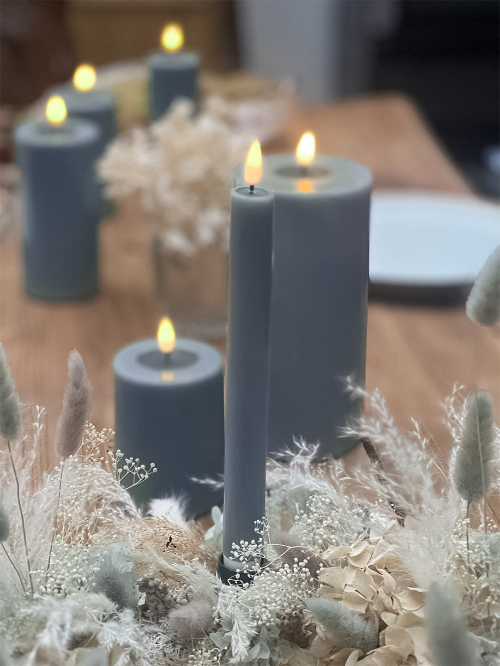 LED Candle Ice Blue 15cm