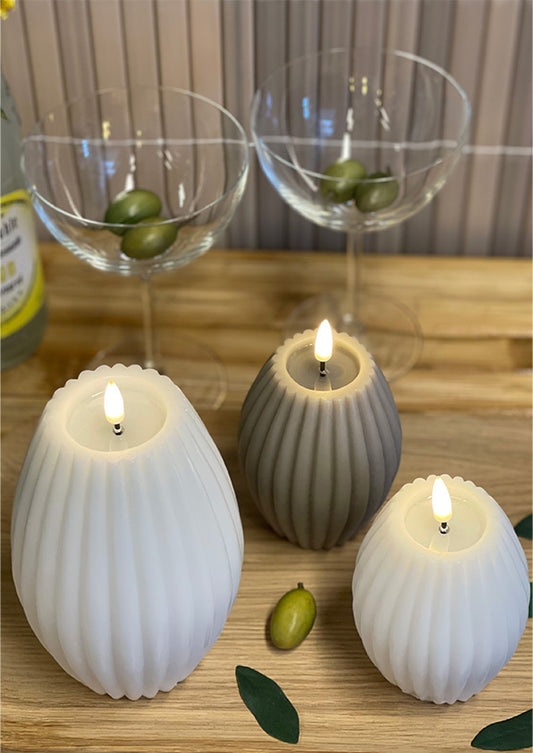 LED Stripe Candle Cream 10cm