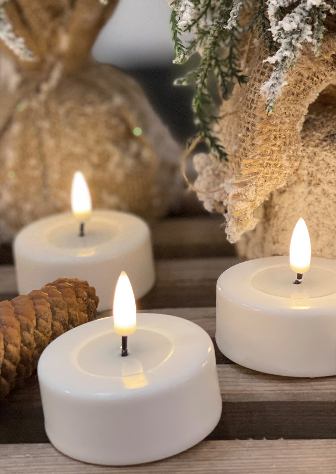 LED Tealight Candles Set of 2 Cream