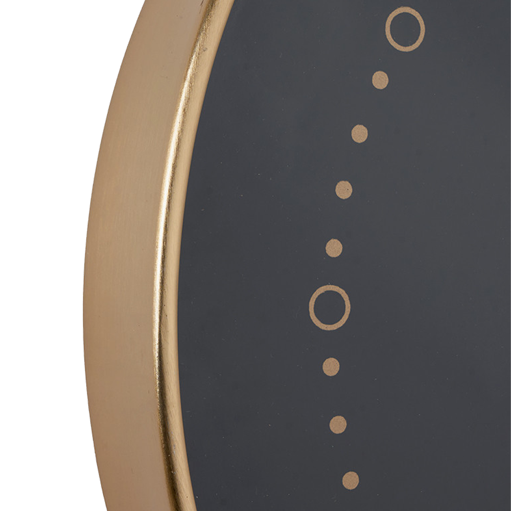 Black Wall Clock with Antique Brass Frame