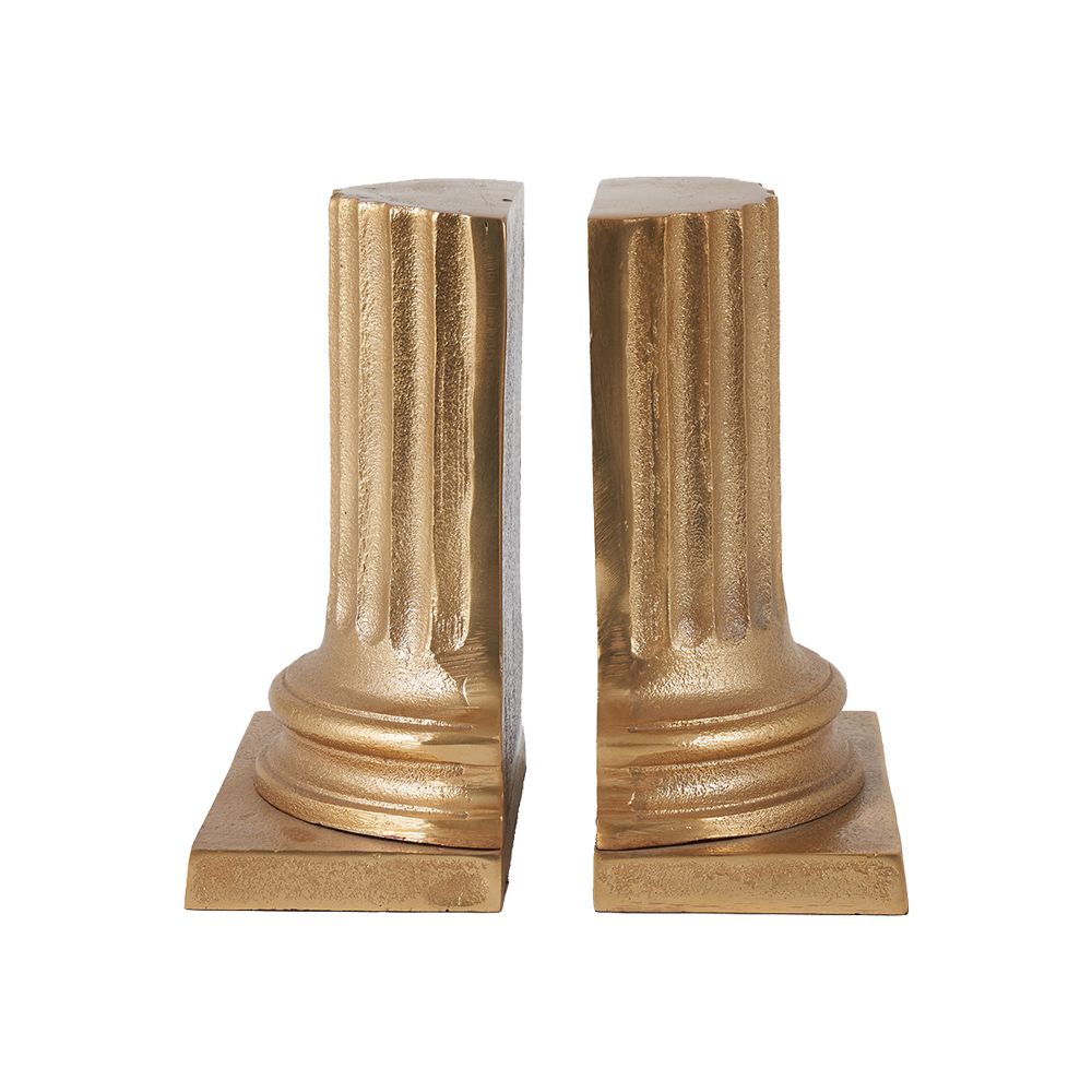Antique Brass Pillar Bookends