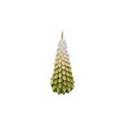 LED Christmas Tree Candle White & Green 18cm