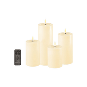 LED Candle Giftbox 4 Cream & Remote