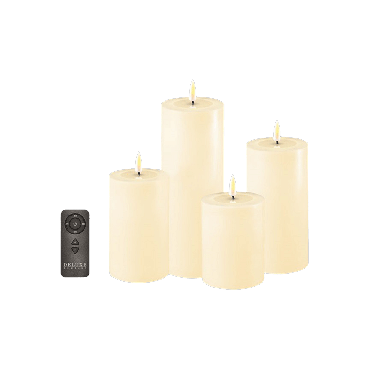 LED Candle Giftbox 4 Cream & Remote